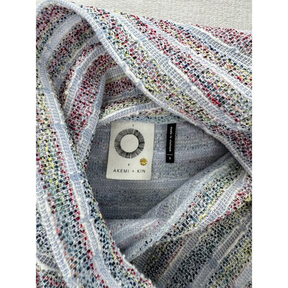 Anthropologie Akemi + Kin Dress Mock Turtleneck Sleeveless Woven Stripe Small - Picture 6 of 12